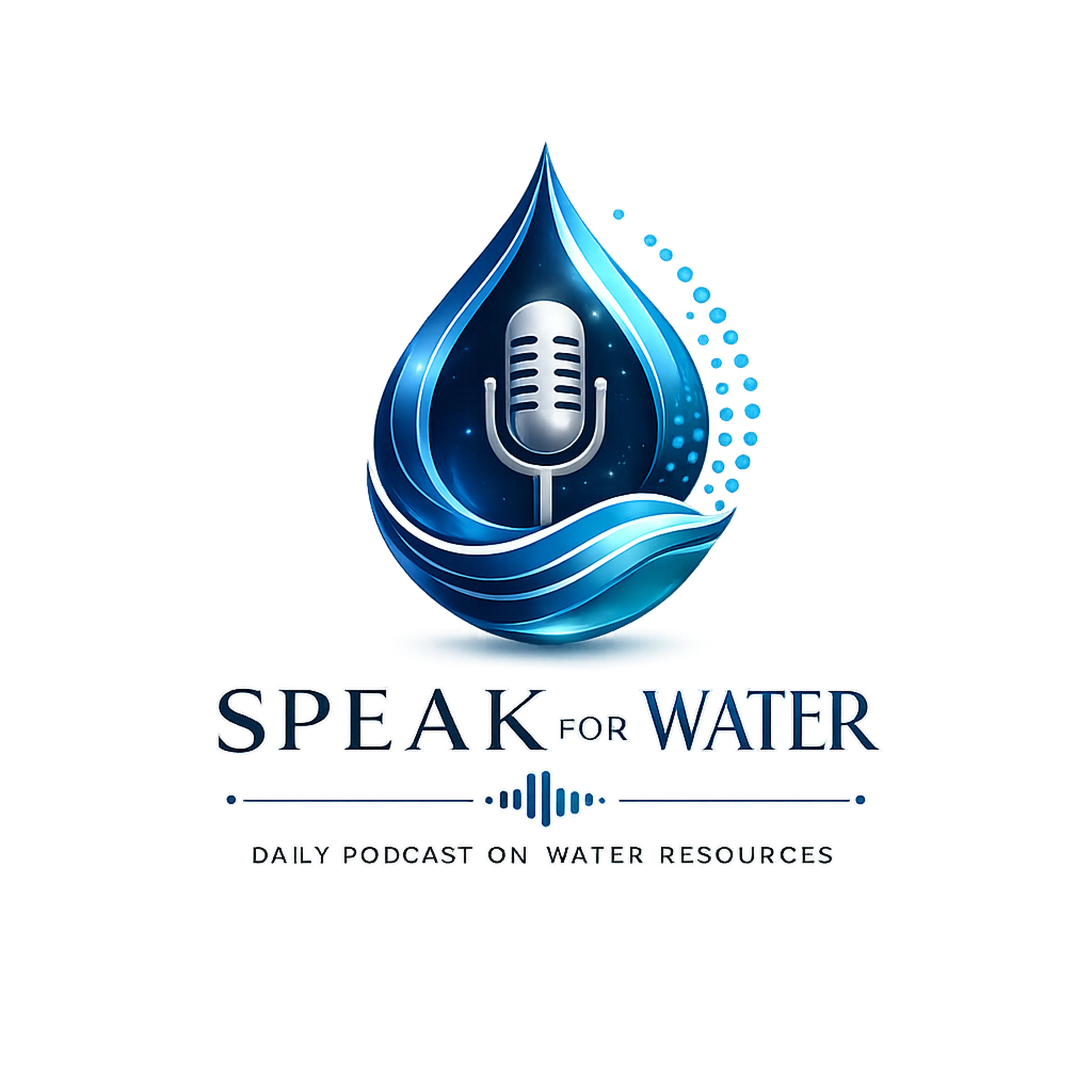 SpeakForWater podcast cover art: a microphone inside a water droplet